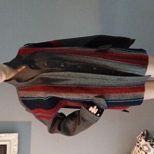 Milk Money Oversized Wool blend stripe jacket M Boho